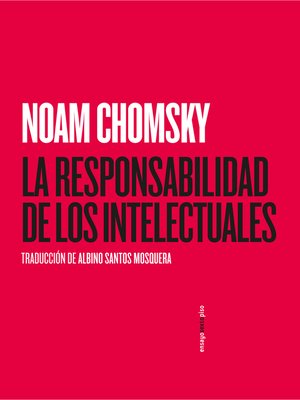 cover image of La responsabilidad de los intelectuales